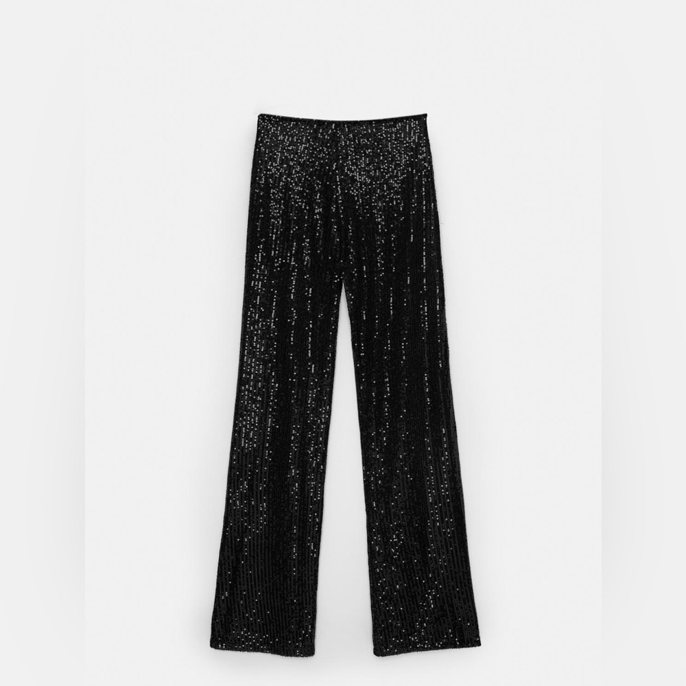 PULL & BEAR Sequinned wide-leg trousers